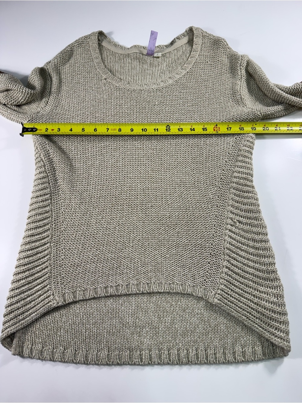 Alya Cream Green Relaxed Crewneck Sweater With Elbow Patches - Picture 4 of 8